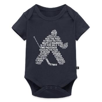 Goalie Lingo - Grunge Text-Version (white print) - Baby Premium Kurzarmbody - Navy - Vorne
