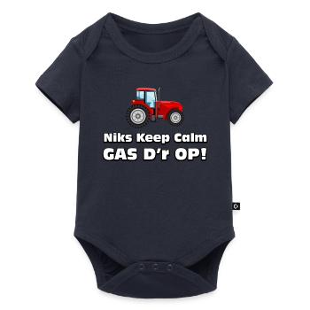 Bauer - Nichts Ruhiges, Gas drauf! Bauern Traktor - Baby Premium Kurzarmbody - Navy - Vorne