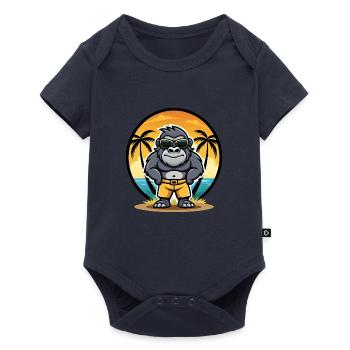 Gorilla Lustige Cartoon Sommer Strand Sonnenbrille Cool - Baby Premium Kurzarmbody - Navy - Vorne