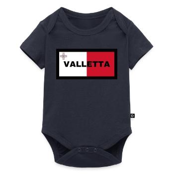 Valletta City in Malta Flagge - Baby Premium Kurzarmbody - Navy - Vorne