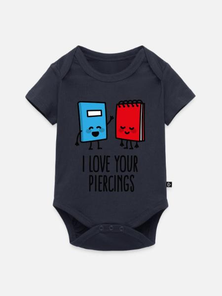 Lustige piercer, piercing, I love your piercings - Baby Premium Kurzarmbody - Navy