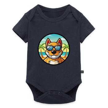 Cordoba Fighting Dog Breed Cartoon Sunglass Beach - Baby Premium short-sleeve bodysuit - navy - Front