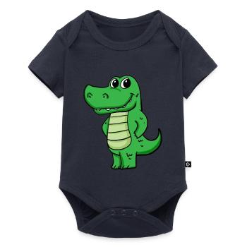crocodile - Baby Premium short-sleeve bodysuit - navy - Front