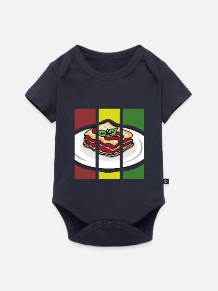 Ofenfrische Lasagne Käsekruste - Baby Premium Kurzarmbody - Navy