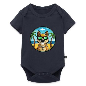 Alano Espanol Dog Breed Cartoon Sunglasses Beach - Baby Premium short-sleeve bodysuit - navy - Front