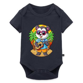 Lustige Panda Cartoon Sommer Strand Sonnenbrille Gitarre - Baby Premium Kurzarmbody - Navy - Vorne