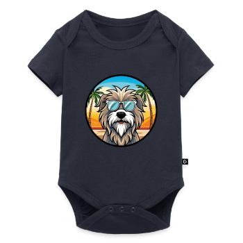 Lunettes de soleil Bergamasco Shepherd Dog Breed Cartoon - Body à manches courtes Premium Bébé - bleu marine - Devant