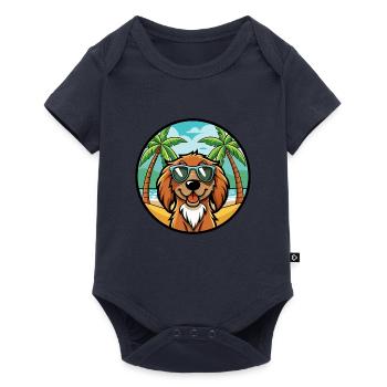 Boykin Spaniel Hunderasse Cartoon Sonnenbrille Strand - Baby Premium Kurzarmbody - Navy - Vorne