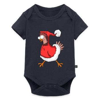 Poulet de Noël - Body à manches courtes Premium Bébé - bleu marine - Devant