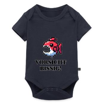 Beware Snappy - Funny Fish Design - Baby Premium short-sleeve bodysuit - navy - Front