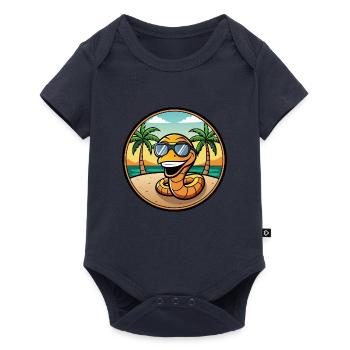 Snake Funny Cartoon Summer Beach Sunglasses Cool - Baby Premium short-sleeve bodysuit - navy - Front