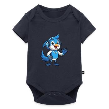 Blue Jay Lustige Cartoon Figur Kopfhörer Musik - Baby Premium Kurzarmbody - Navy - Vorne