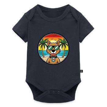 Portuguese Watchdog Breed Cartoon Sunglasses Beach - Baby Premium short-sleeve bodysuit - navy - Front