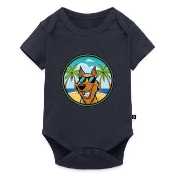 Jugoslawischer Windhund Hunderasse Cartoon Sonnenbrille Strand - Baby Premium Kurzarmbody - Navy - Vorne