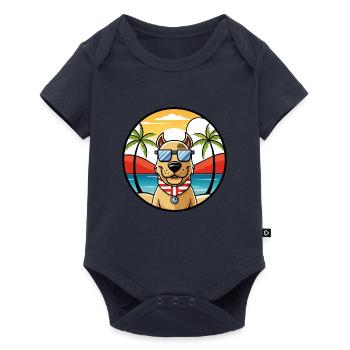 Norwegischer Windhund Rasse Cartoon Sonnenbrille Strand - Baby Premium Kurzarmbody - Navy - Vorne