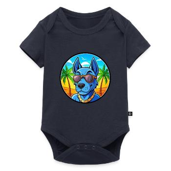Lunettes de soleil de dessin animé Blue Thai Ridgeback Dog Breed - Body à manches courtes Premium Bébé - bleu marine - Devant