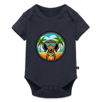 Alpine Dachsbracke Hunderasse Cartoon Sonnenbrille - Baby Premium Kurzarmbody - Navy - Vorne