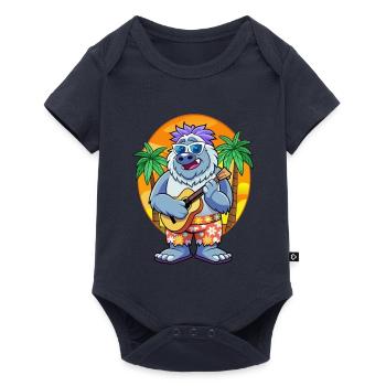Drôle Yeti Dessin Animé Plage D’été Lunettes De Soleil Guitare - Body à manches courtes Premium Bébé - bleu marine - Devant