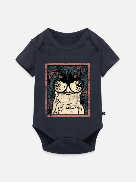 Quakender Laubfrosch Gartenteich - Baby Premium Kurzarmbody - Navy