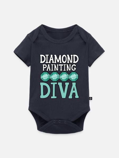 Diamantmalerei Handwerkszeug Diamantmaler - Baby Premium Kurzarmbody - Navy