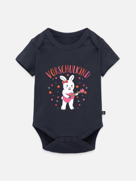 Vorschulkind Vorschule Hase Mädchen - Baby Premium Kurzarmbody - Navy