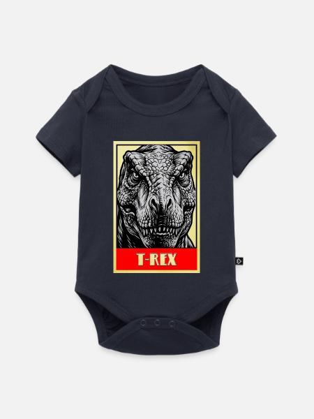 T-Rex Dinosaurier Retro Tyrannosaurus Rex - Baby Premium Kurzarmbody - Navy