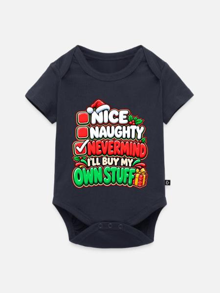 Eigene Sachen Weihnachtsspruch - Baby Premium Kurzarmbody - Navy