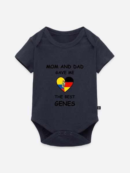 Ecuador Germany Genes Heart - Baby Premium Kurzarmbody - Navy