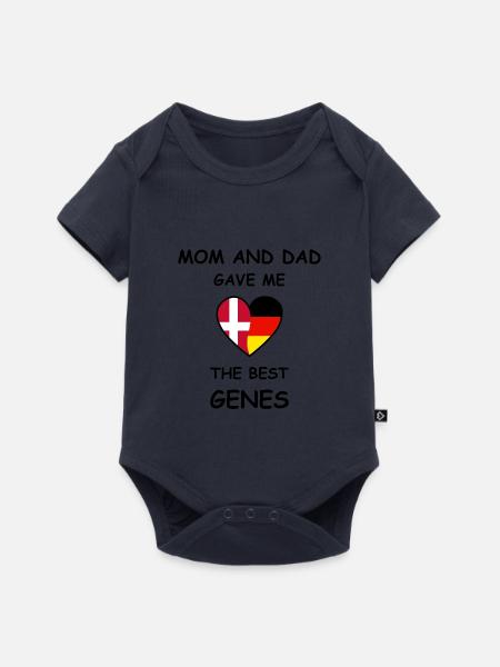 Denmark Germany Genes Heart - Baby Premium Kurzarmbody - Navy