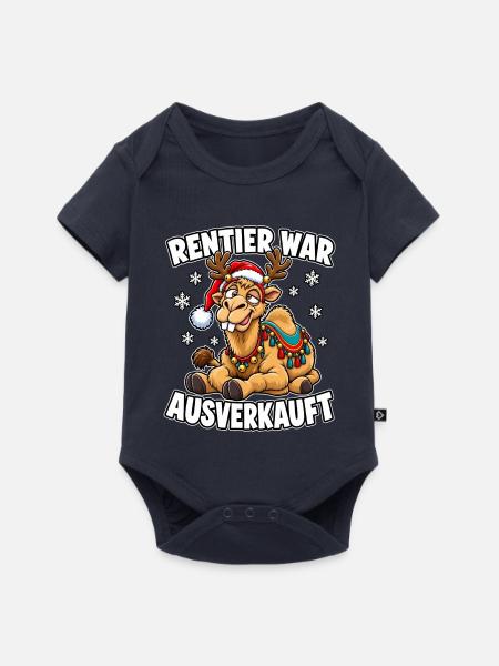 Rentier war Ausverkauft Kamel - Baby Premium Kurzarmbody - Navy