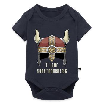 I Love Surströmming Wikinger Helm Schweden Hering - Baby Premium Kurzarmbody - Navy - Vorne