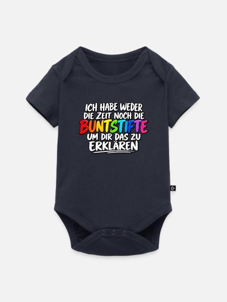 Buntstifte Regenbogen Zitat - Baby Premium Kurzarmbody - Navy