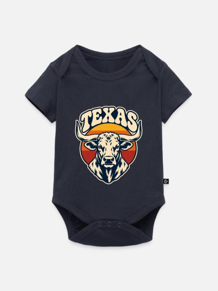 Texas Horns Retro Sunset - Baby Premium Kurzarmbody - Navy
