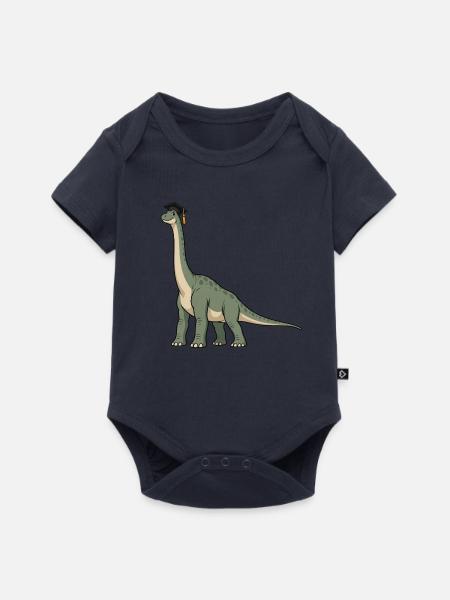 Dino mit Doktorhut - Baby Premium Kurzarmbody - Navy