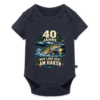 40 Jahre Angler – Noch lange nicht am Haken - Baby Premium Kurzarmbody - Navy - Vorne