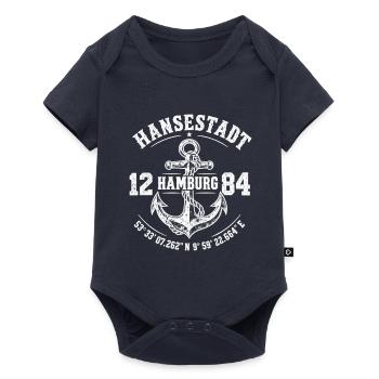 Hansestadt Hamburg - Hamburger Hafen - Alster Elbe - Baby Premium Kurzarmbody - Navy - Vorne