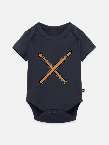 Drumsticks Schlagzeug Drummer - Baby Premium Kurzarmbody - Navy