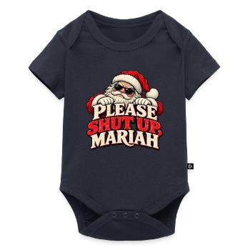 Santa Sarcasm Retro Typografie T-Shirt - Baby Premium Kurzarmbody - Navy - Vorne