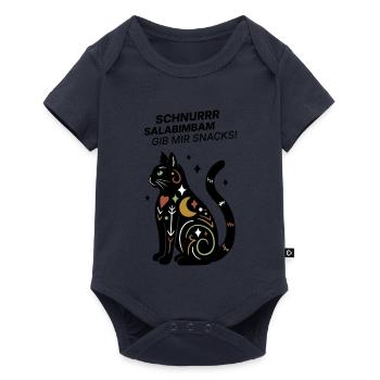 Schnurrrsalabimbam - Gib mir Snacks! - Katze - Baby Premium Kurzarmbody - Navy - Vorne