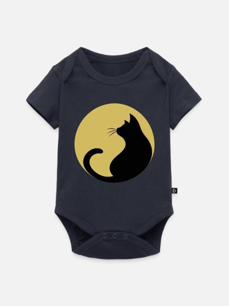 Katze Mond - Baby Premium Kurzarmbody - Navy