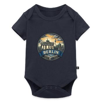 Berlin, Deutschland Reiseabzeichen Brandenburger Tor Geschenk - Baby Premium Kurzarmbody - Navy - Vorne
