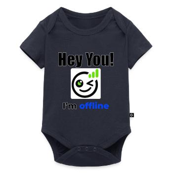 Hey du, ich bin offline, Icon Tee - Baby Premium Kurzarmbody - Navy - Vorne