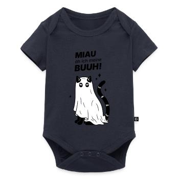 Miau äh ich meine Buuh! - Katze Gespenst Halloween - Baby Premium Kurzarmbody - Navy - Vorne