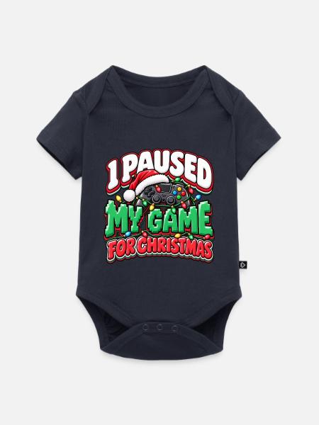 Pause für Weihnachten Gaming - Baby Premium Kurzarmbody - Navy