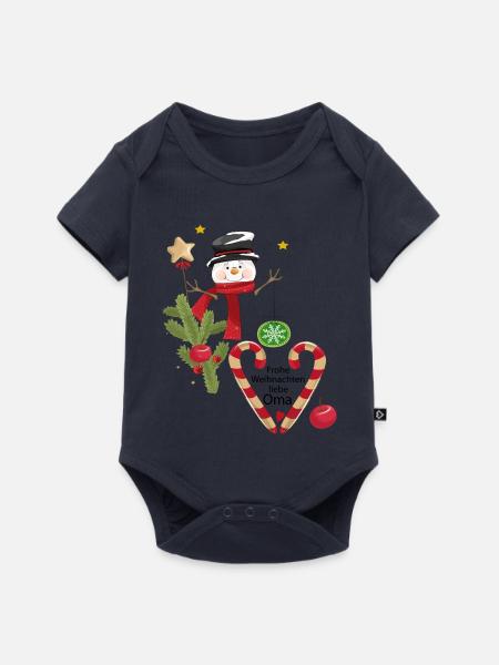 Frohe Weihnachten liebe Oma - Baby Premium Kurzarmbody - Navy