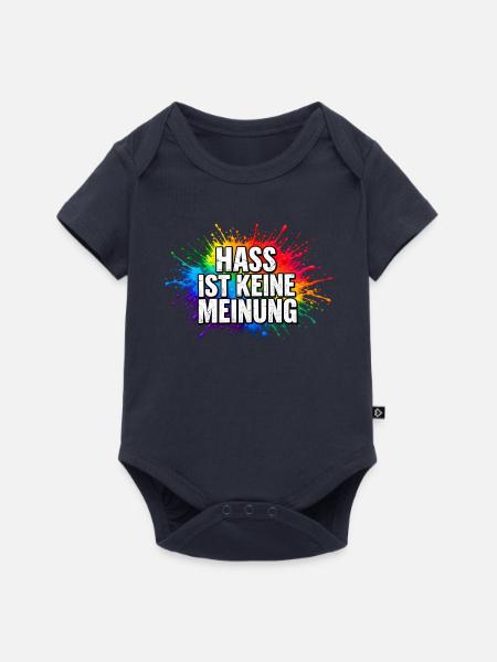 Hass ist keine Meinung Farbexplosion - Baby Premium Kurzarmbody - Navy