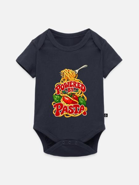 Powered by Pasta: Italienisches Essen - Baby Premium Kurzarmbody - Navy