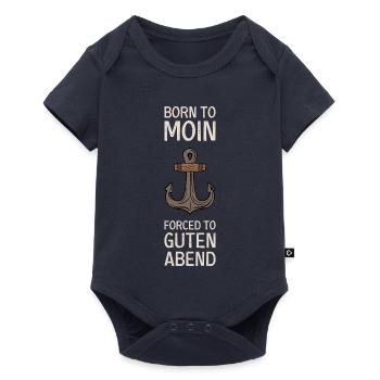 Born To Moin Forced To Guten Abend Anker Norden - Baby Premium Kurzarmbody - Navy - Vorne