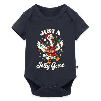  Just A Jolly Goose Lustige Weihnachtsbeleuchtung - Baby Premium Kurzarmbody - Navy - Vorne