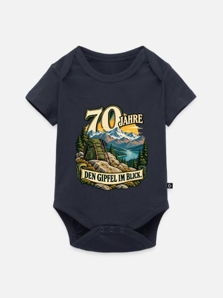 70 Jahre Gipfelblick Abenteuer - Baby Premium Kurzarmbody - Navy